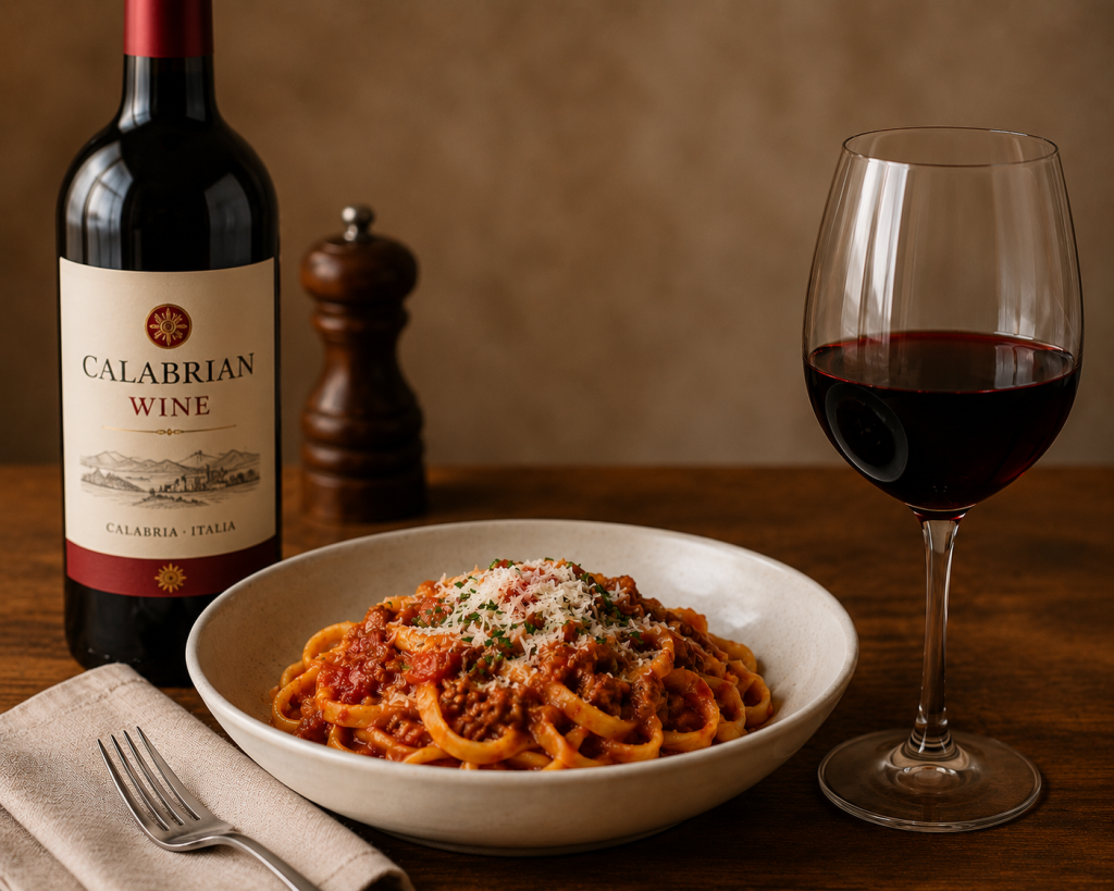 calabrian wine with pasta